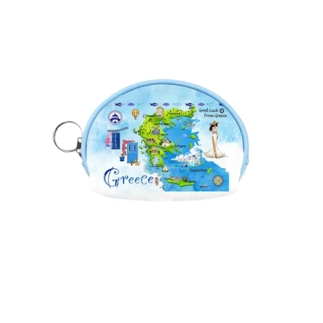Πορτοφόλι Souvenir μπρελόκ mini - Σετ 10pcs - PVC - Greece - 10*8*3cm - 871779