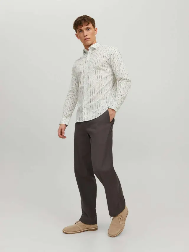 JPRBLABLACKPOOL STRETCH SHIRT LS SS23 SN White 2