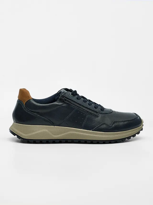 Imac Sneakers Ανδρικό δέρμα Μαύρο IMA/103180 BLUE 2