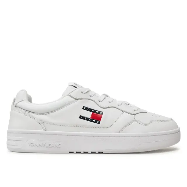 Tommy Hilfiger - Ανδρικά Sneakers Cupsole Leather Ess EM0EM01443-YBR Λευκό - 42