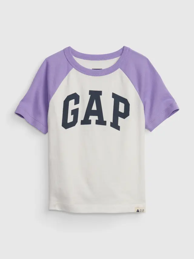 Άσπρη Νηπιακή Gap Logo Raglan Μπλούζα new off white - 2YRS