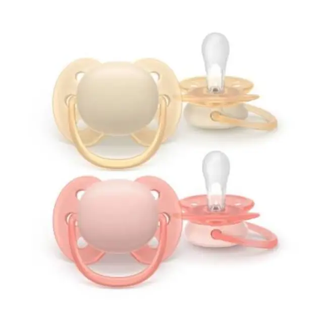Philips Avent Πιπίλα Ultra Soft 0-6 μηνών, Peach/Yellow 2τμχ