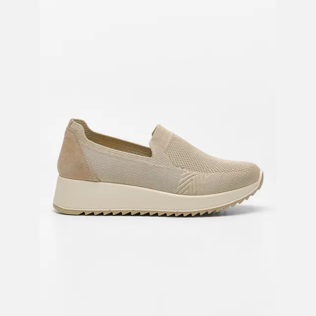 Imac Sneakers Γυναικείο ύφασμα/δέρμα Μπεζ IMA/756900 CREAM