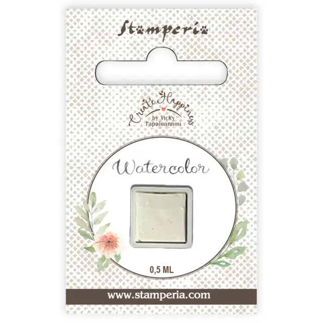 Παστίλια ακουαρέλας 0,5ml Stamperia, White 2