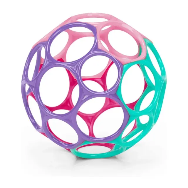 Bright Starts Oball Classic Easy-Grasp Μπάλα Pink Purple 0+ Μηνών