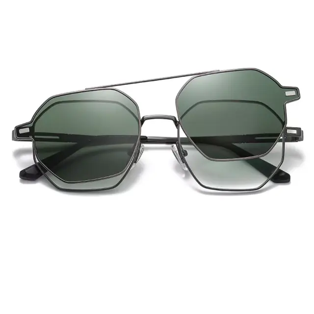 Ghetto Hexagon Sunglasses Polarized + Reading Gun Frame Unisex 3