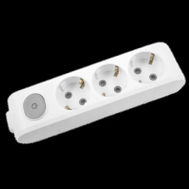 X-tendia White Three Gang Earth Soc w. Switch&Shutter