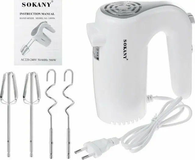 Sokany LH-956 Μίξερ Χειρός 500W Λευκό 2