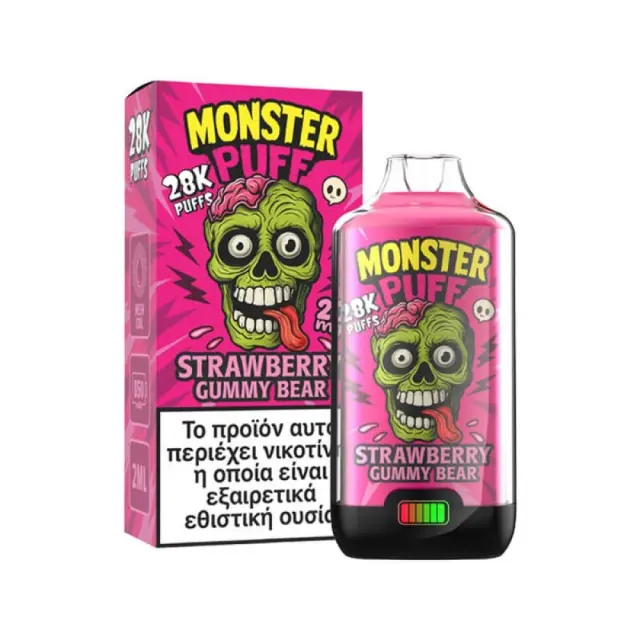 Monster Puff 28K Strawberry Gummy Bear Disposable 2ml & 2x10ml 20mg