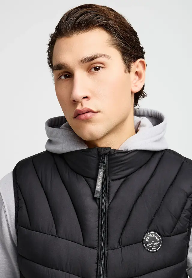 Funky Buddha Sleeveless Puffer Jacket Black FBM013-001-01 - 3XL 3