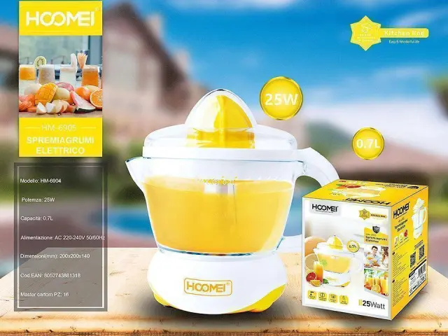 Ηλεκτρικός Στίφτης 25W με Χωρητικότητα 700ml Hoomei HM-6905 Πορτοκαλί 2