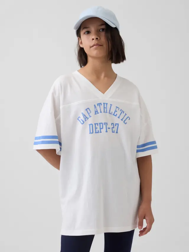 Παιδική Μπλούζα Oversized Γραμμής με Gap Athletic Λογότυπο* new off white