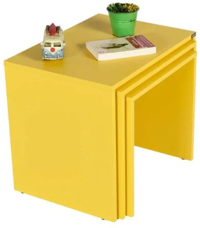 Σετ τραπεζάκια SHP-103-HH κίτρινο 55x47x40cm 3