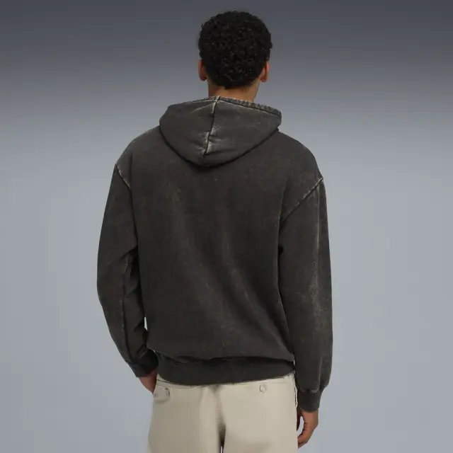 Puma Men's Essentials Elevated Relaxed Washed Fleece Hoodie Μαύρο 688049-01 (Puma) - Large 2