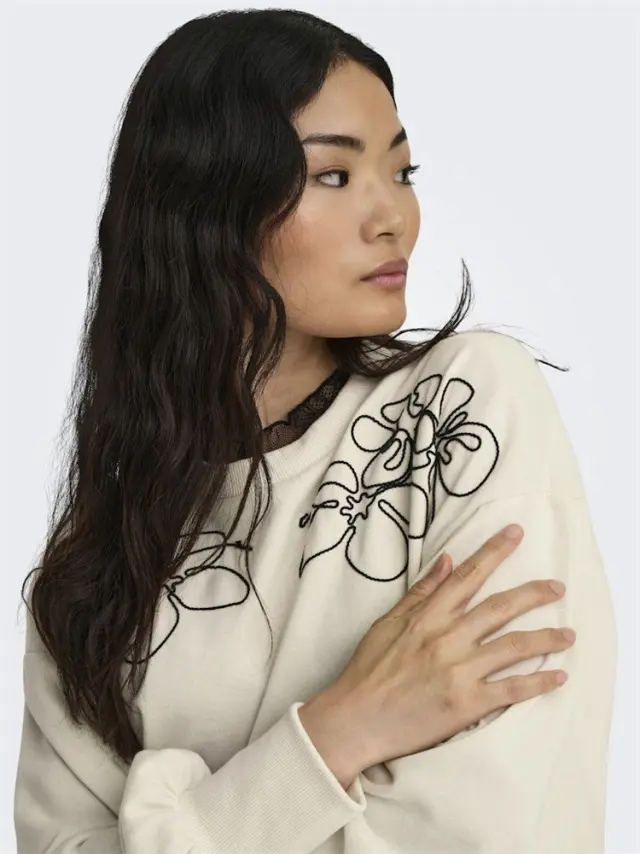 Μπλούζα φούτερ, ONLBROOKE L/S O-NECK DETAIL SWT, Only - XL 3