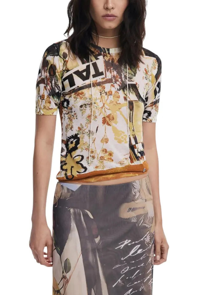Desigual - Γυναικεία Midi Φούστα Collage Tulle Skirt 25WWFK05-2002 Πολύχρωμο 2
