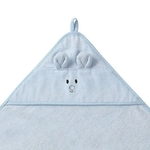 Μπουρνούζι με Κουκούλα Μπαμπού 100x100cm Babyono Blue 1553/02 3