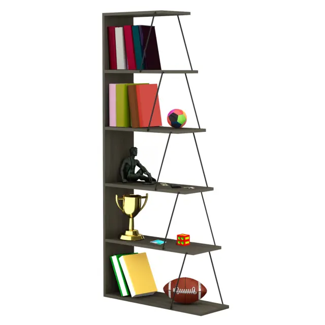 ΒΙΒΛΙΟΘΗΚΗ FB92241.13 OLIVE GREY ME ΜΑΥΡΕΣ ΒΕΡΓΕΣ 65x22-24x146Υεκ.