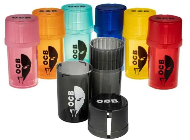 OCB Grinder Τρίφτης Πλαστικός MedTainer 2 σε 1 με Αποθηκευτικό Χώρο - Διάφορα Χρώματα