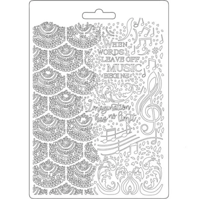 Καλούπι εύκαμπτο A5, 15x21cm, Stamperia, Music