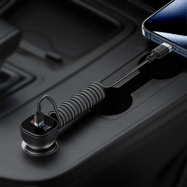 Καλώδιο Σύνδεσης Acefast C14-04 USB-A σε USB-C 3A Fast Charge USB2.0 Spring Braided Μαύρο 1.2m. 2