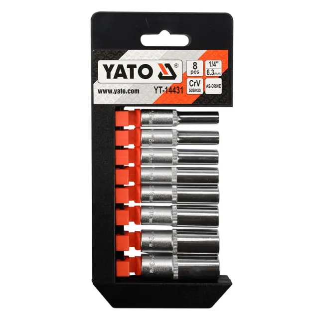Yato Σετ Καρυδάκια Μακρυά 1/4" 8τμχ YT-14431