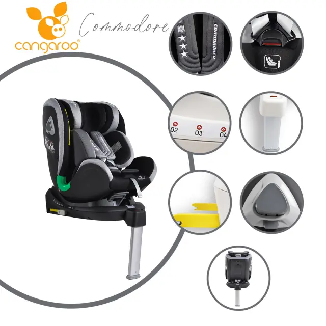 CANGAROO - Car seat Commodore dark grey - 3801005150281