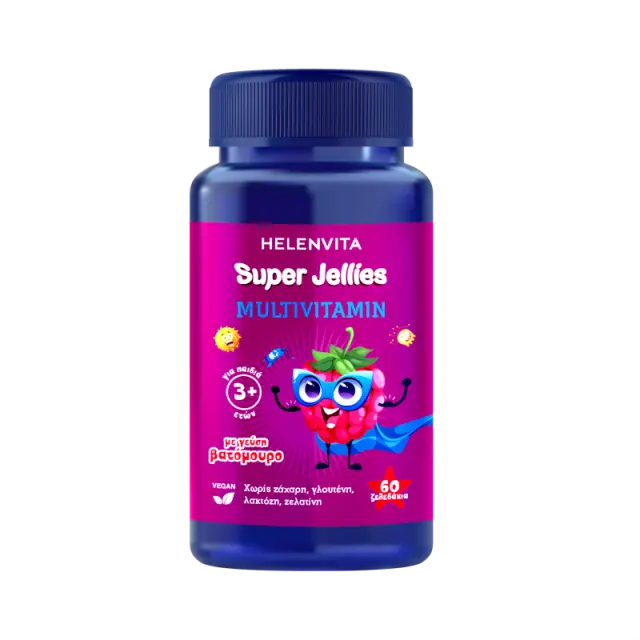 HELENVITA Super Jellies Multivitamin Συμπλήρωμα Διατροφής με 10 Βιταμίνες και Ψευδάργυρο για Παιδιά 60 Ζελεδάκια