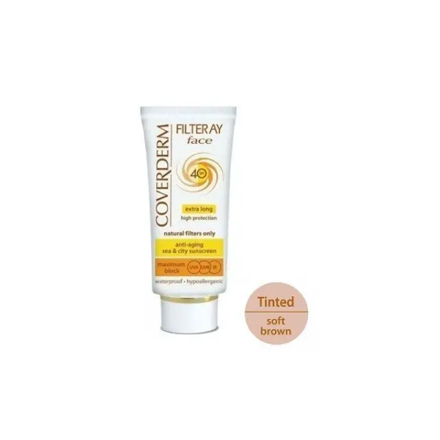 Coverderm Filteray SPF40 Αντηλιακή Κρέμα Προσώπου με Χρώμα 50ml - Soft Brown