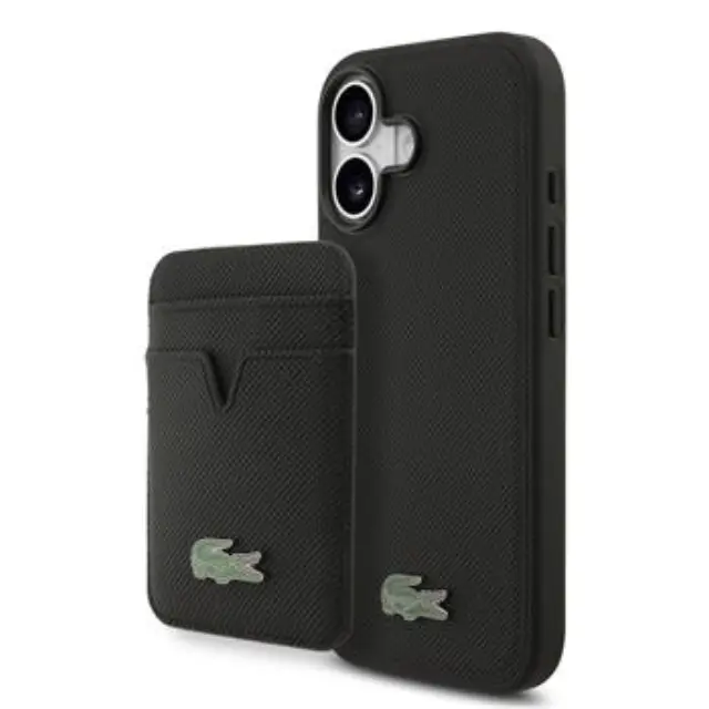Lacoste Iconic Petit Pique MagSafe Case + Wallet for iPhone 17 Black