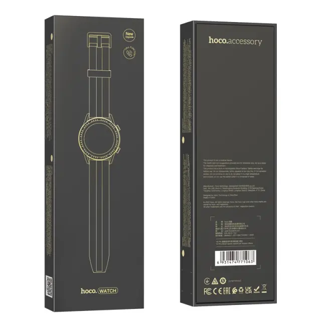 Smartwatch Hoco Y2 Pro IP68 TFT HD IPS Screen 1.28" 260mAh Μαύρο 2