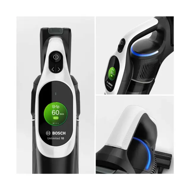 Bosch Unlimited 10 Επαναφορτιζόμενη Σκούπα 2 σε 1 Stick & Χειρός 18V Λευκή 3