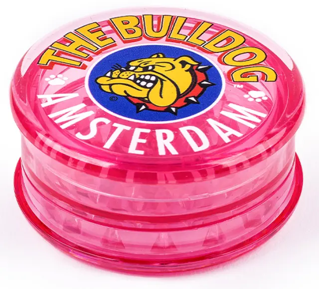 The Bulldog Amsterdam Grinder Διάφανο Πλαστικό Ροζ 60mm - 3 Parts 2