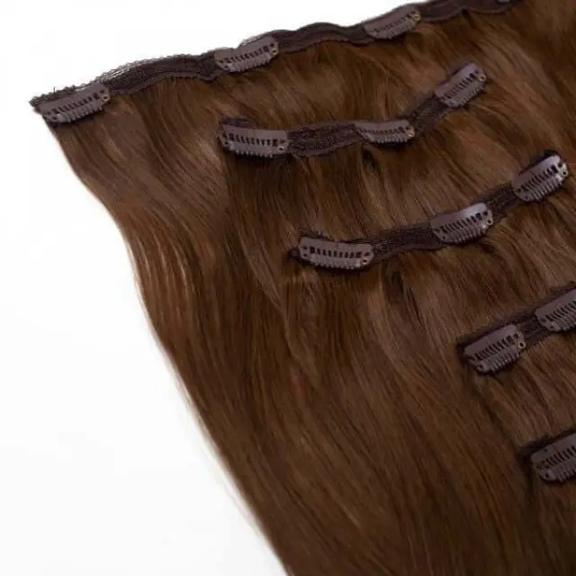 SEAMLESS1 HAIR EXTENSIONS ΤΡΕΣΑ ΜΕ ΚΛΙΠ 5 ΚΟΜΜΑΤΙΑ MOCHA 55ΕΚ 2