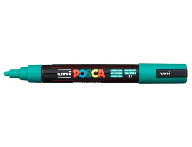 Μαρκαδόρος Σχεδίου Uni Posca PC-5M Medium με πάχος μύτης 1.8-2.5mm - Emerald GreenPC-5M(E) - ΣMAPAΓΔI