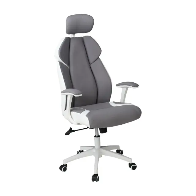 Πολυθρόνα BF8300 Διευθυντή Γκρι Microfiber/Λευκό Pu 64x72x122/130cm