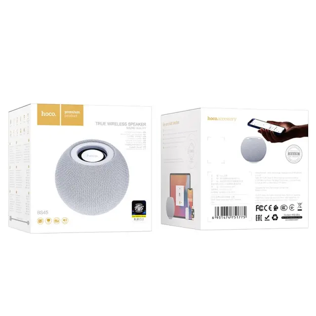 Φορητό Ηχείο Wireless Hoco BS45 Deep Sound Sports V5.0 TWS 5W 500mAh με Ενσωματωμένο Μικρόφωνο FM USB AUX θύρα Micro SD Γκρι 2