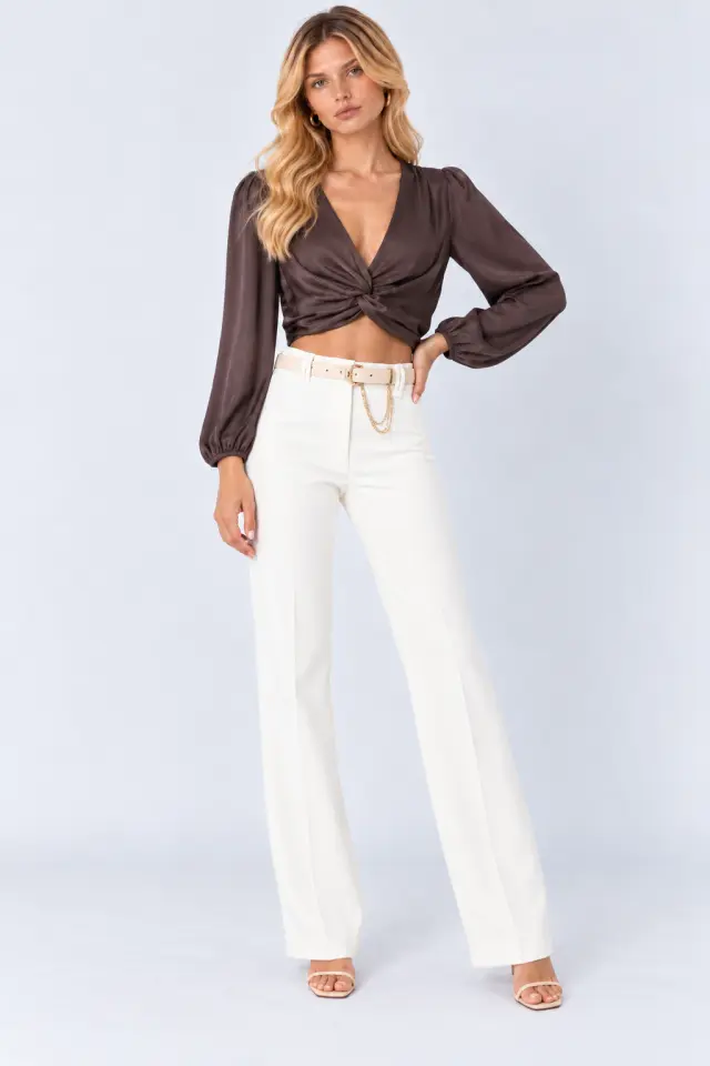 BSB SATIN LOOK TOP (0156-0110059-BROWN) - 44-large