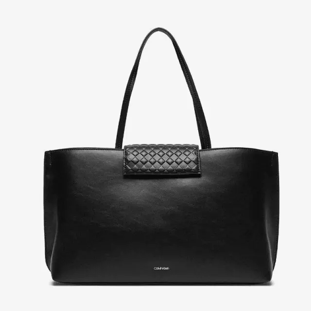 Calvin Klein - Γυναικεία Τσάντα Ώμου Mini Quilt Medium Tote K60K611885-BEH Μαύρο