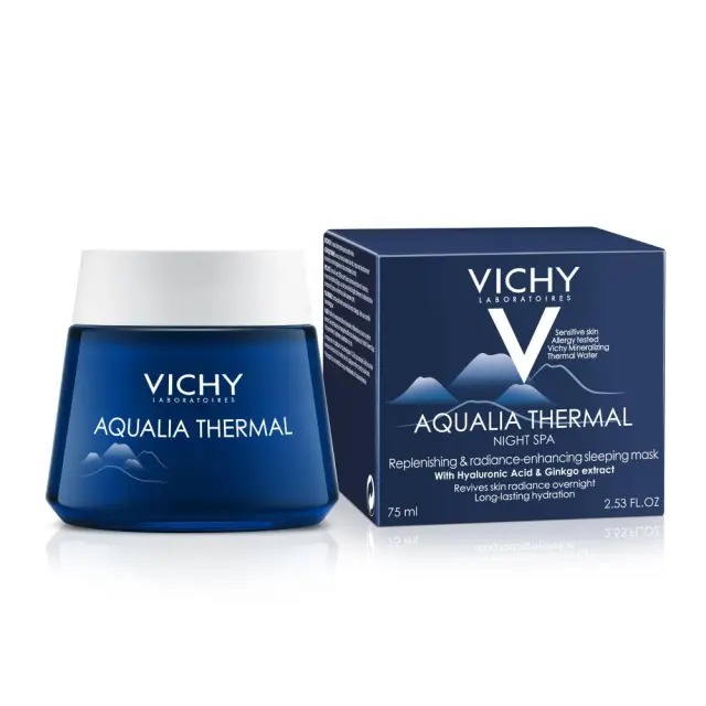 Vichy Aqualia Thermal Spa Night Ενυδατική Κρέμα + Μάσκα Νυχτός για Κάθε Ηλικία, 75ml 2