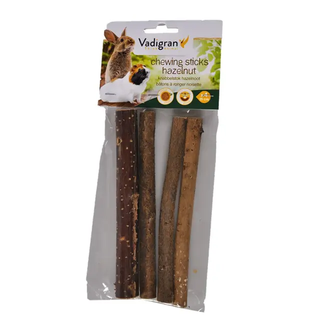 Vadigran Chewing Sticks Hazelnut Small Στικς με Φουντούκι για Μικρά Τρωκτικά 4τμχ 15cm