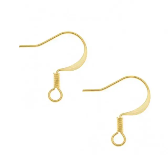 Σκουλαρίκι Hook 17mm με Σπείρα Ανοξείδωτο Ατσάλι 304 Golden - 10τεμ