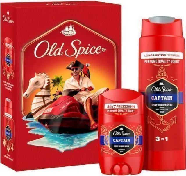 Old Spice Xmas Promo Modern Captain Αποσμητικό Στίκ, 50ml & Αφρόλουτρο & Σαμπουάν, 250ml, 1σετ