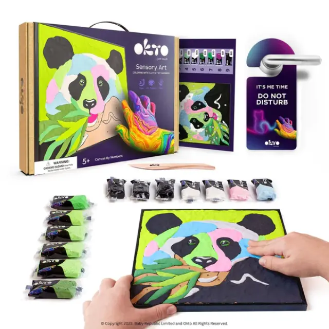 Okto DIY Δημιουργικό Sensory Σετ Ζωγραφικής 3D με Πηλό Πάντα (5+ ετών) 20000 2