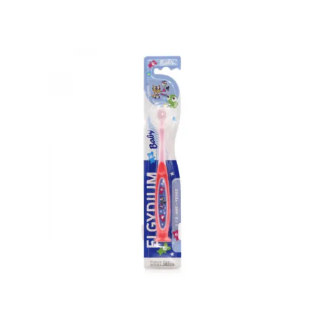Elgydium Baby Soft Οδοντόβουρτσα για Παιδιά Ηλικίας έως 2 ετών Κόκκινο-Ροζ, 1τμχ