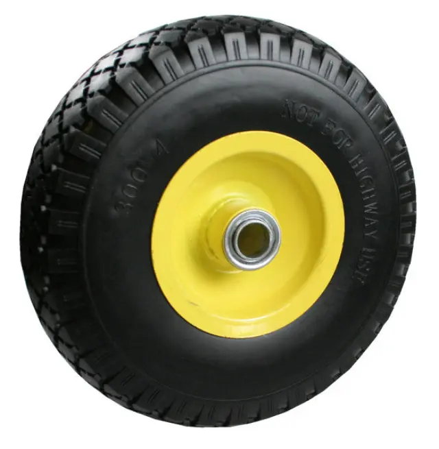 Wheel + tyre small 3.00-4" PU steel rim