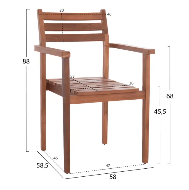 ΠΟΛΥΘΡΟΝΑ FB96358 ΞΥΛΟ TEAK ΣΕ ΦΥΣΙΚΟ--58x58,5x88Υεκ. 2