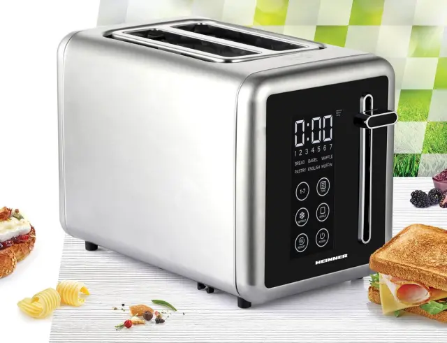 Φρυγανιέρα Heinner HTP-DD900BKSS με λειτουργία ξεπαγώματος, ισχύ 900W και χωρητικότητα 2 φέτες ψωμιού - Inox HTP-DD900BKSS 2