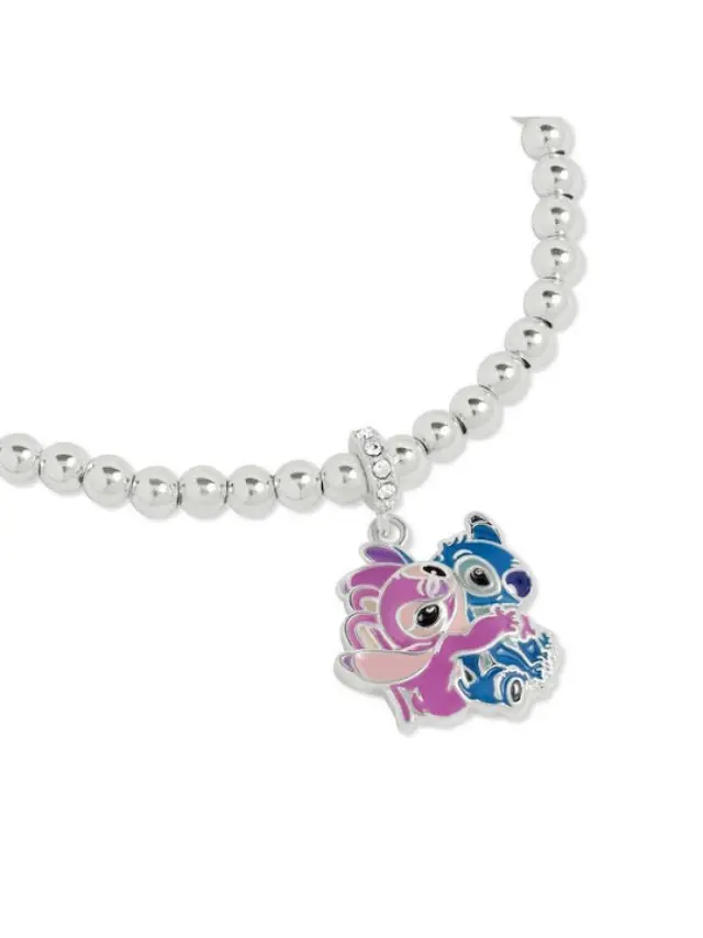 Peershardy Γυναικείο Βραχιόλι από Ασήμι STITCH and ANGEL - Bracelet with Pendant 2