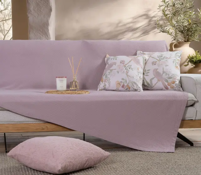 ΡΙΧΤΑΡΙ ΔΙΘΕΣΙΟΥ ΚΑΝΑΠΕ BETTY 26 180Χ250 NEF-NEF HOMEWARE, 100% BAMBAKI - LILAC (039670)